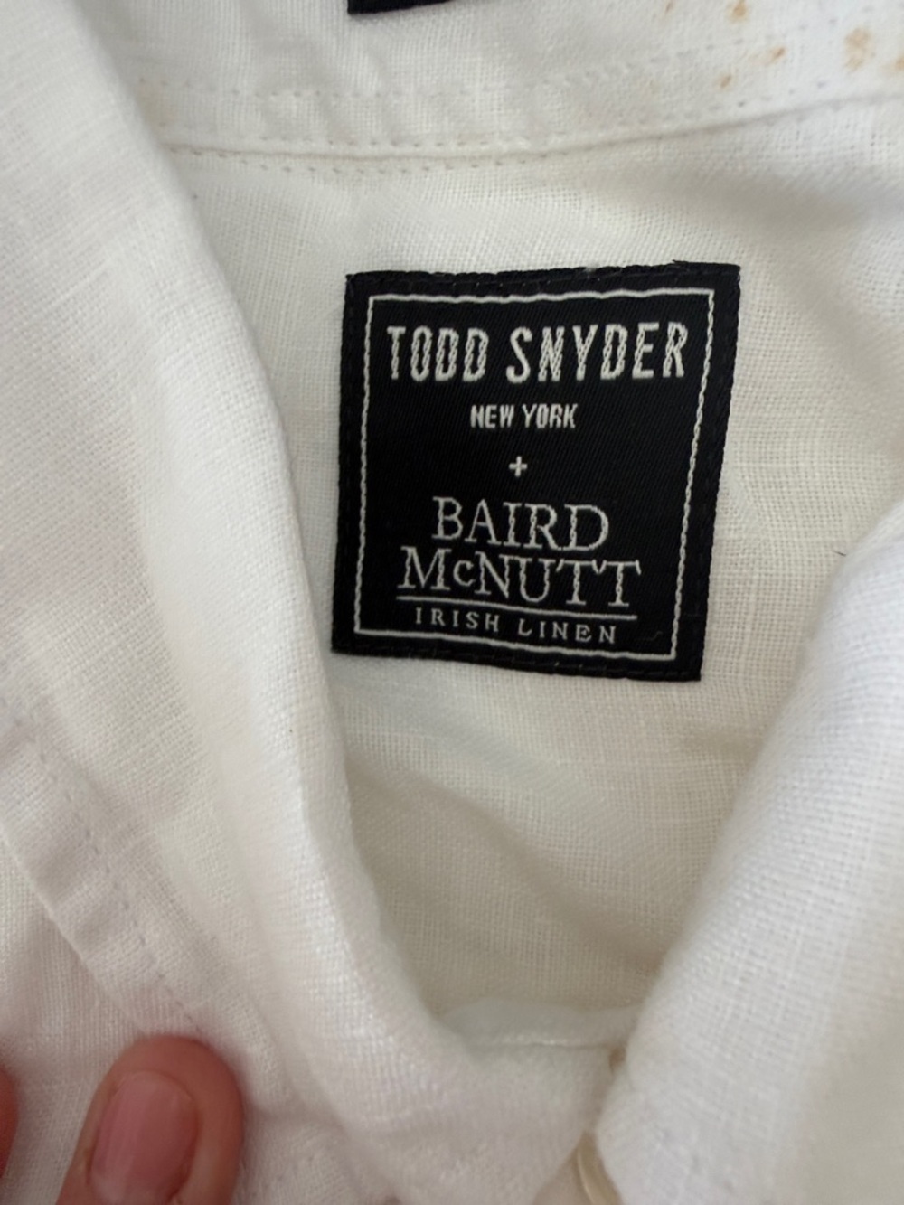 Todd Snyder White Linen Collared Shirt